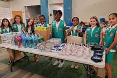 Working with our donated supplies for the kits